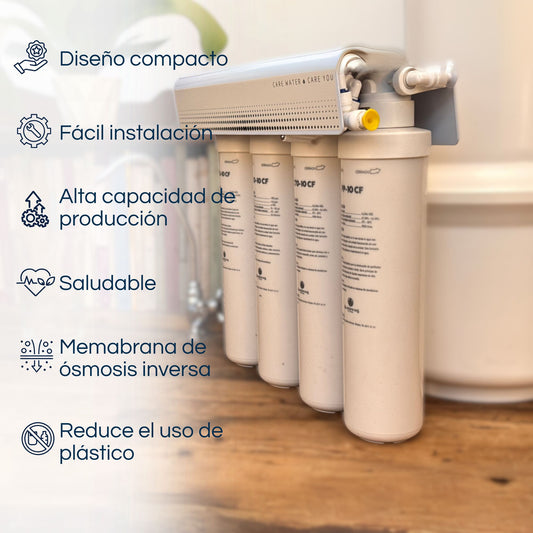 Bluespring: Filtro De Osmosis 4e + Tanque + Botella Filtro