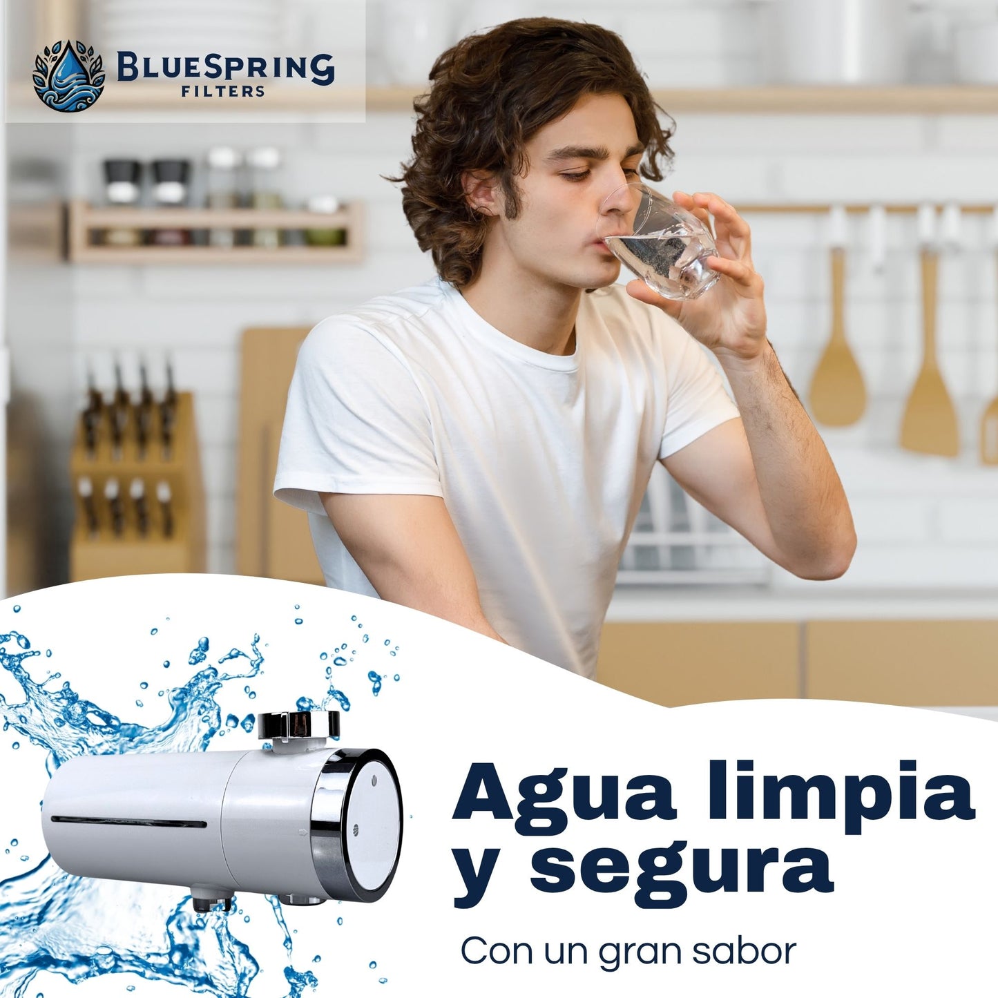 Bluespring: Filtro De Grifo Con Limpieza Profunda Y Sencilla
