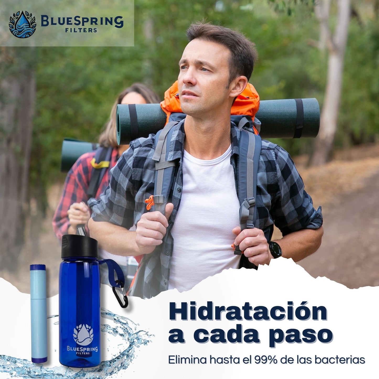 Botella De Agua Con Filtro Integrado Bluespring.