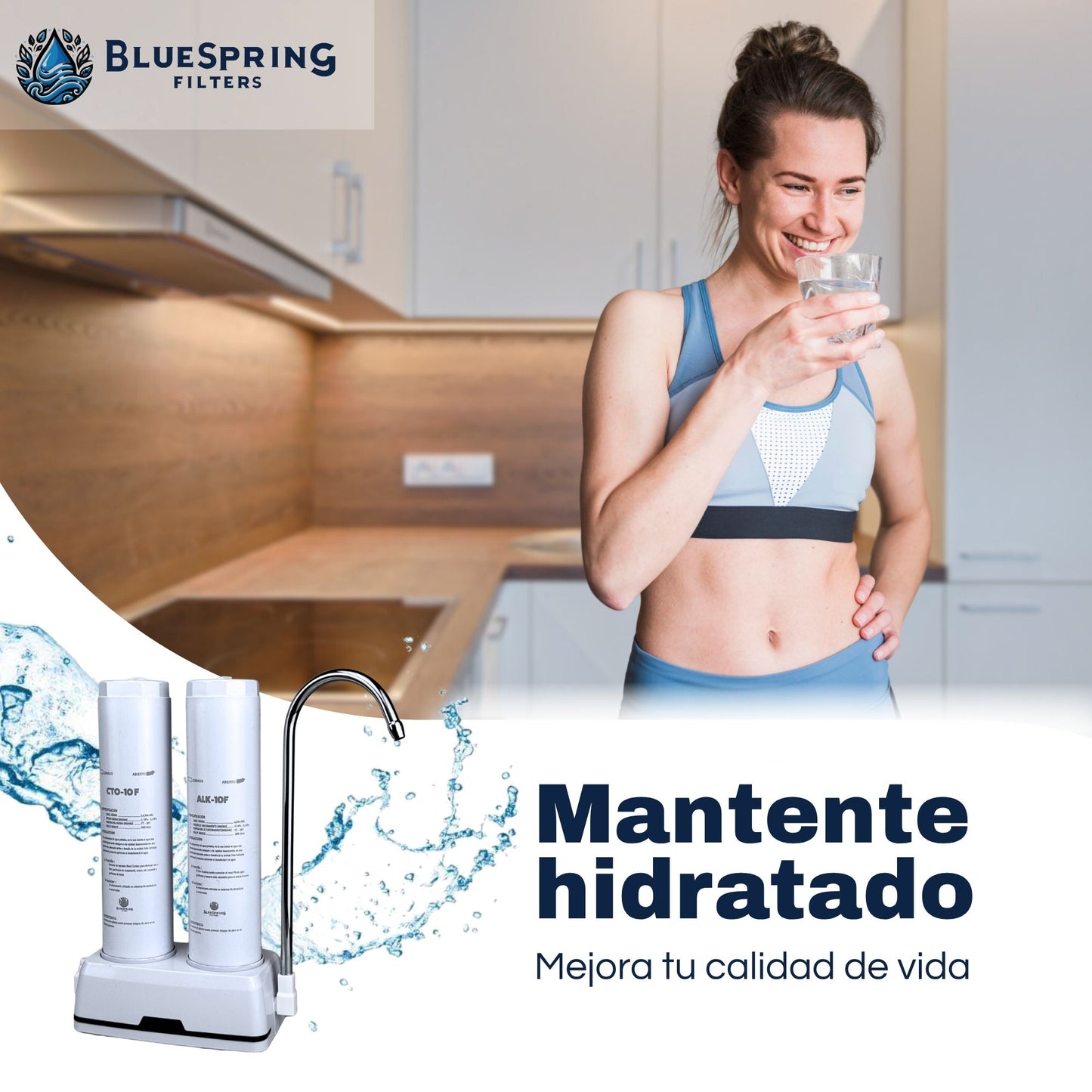Bluespring: Filtro De Agua Alcalina + 4 Años De Cartuchos