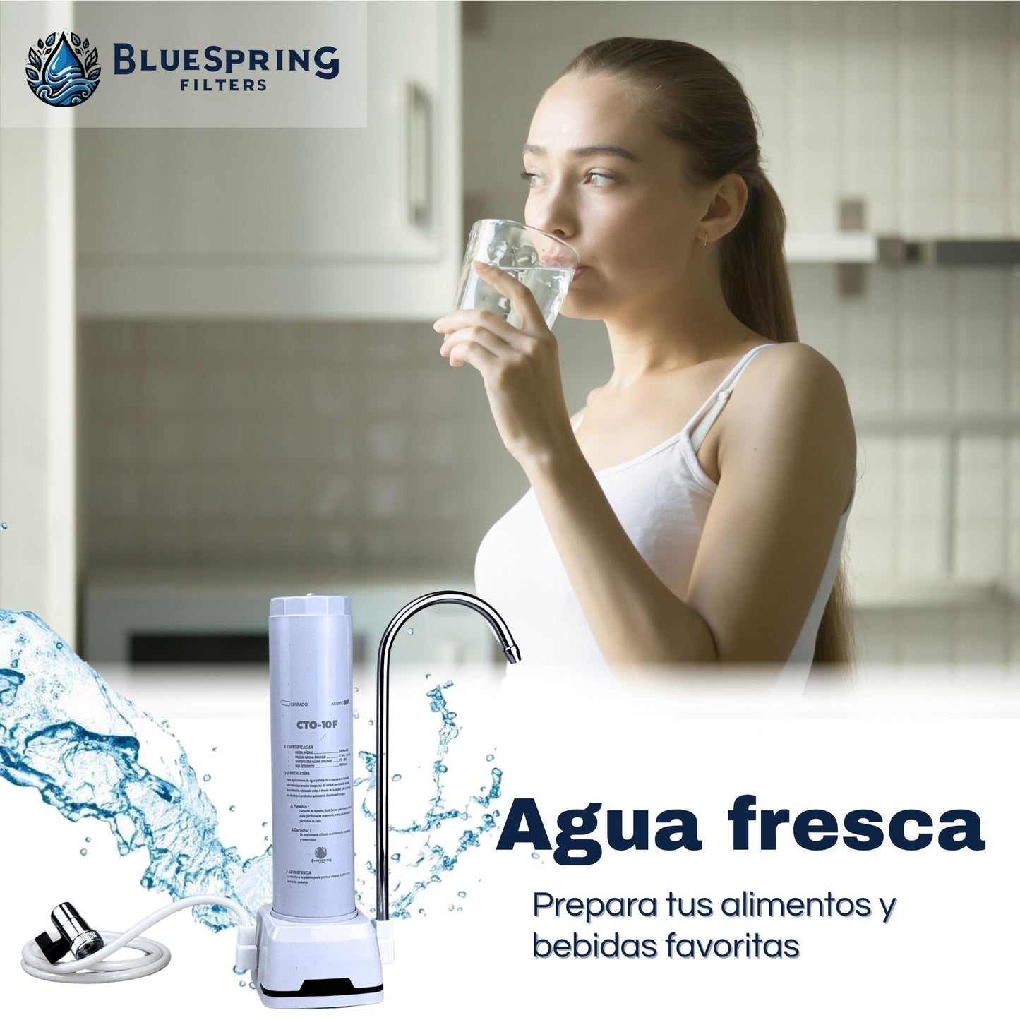 Bluespring: Filtro De Agua Con 4 Años De Cartuchos Incluido.