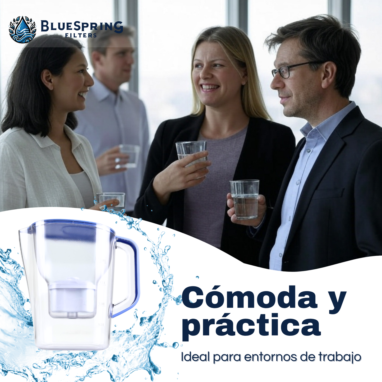 Bluespring: Jarra 3.5l Con Filtro De Carbón Activado.