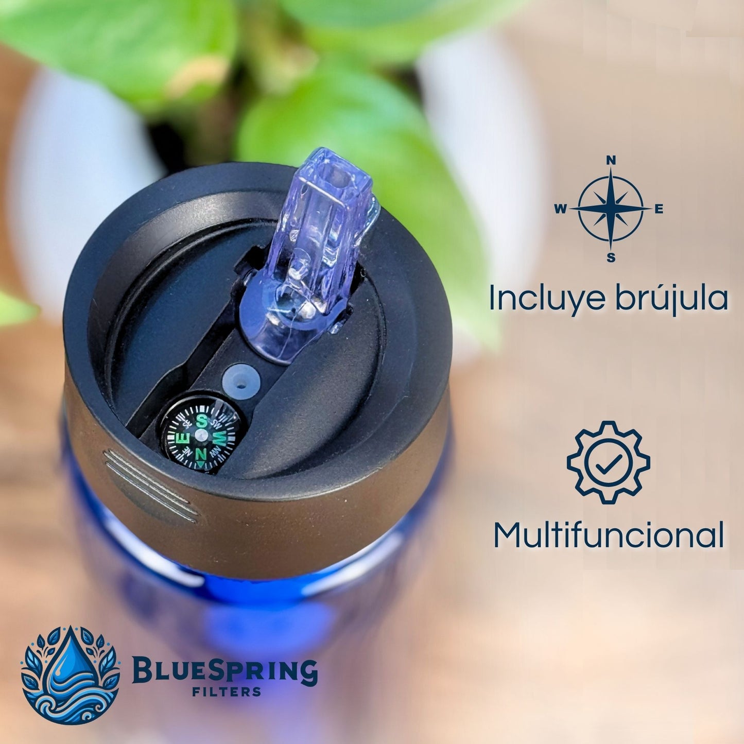 Botella De Agua Con Filtro Integrado Bluespring.